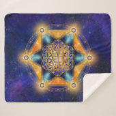 Blume des Lebens Merkaba Stern - Heilige Geometrie Sherpadecke (Vorderseite (Horizontal))