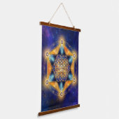 Blume des Lebens Merkaba Stern - Heilige Geometrie Wandteppich Mit Holzrahmen (Gewinkelt)
