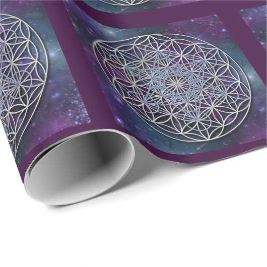 Blume des Lebens - Metatron Würfel - Universum Geschenkpapier (Rolleneckpunkt)
