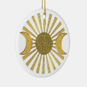 Blume des Lebens mit dem Mond Keramik Ornament (Rechts)