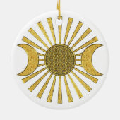 Blume des Lebens mit dem Mond Keramik Ornament (Hinten)