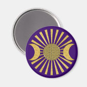 Blume des Lebens mit dem Mond Magnet (Vorderseite/Rückseite)