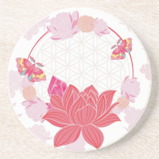 Blume des Lebens mit Lotus Getränkeuntersetzer