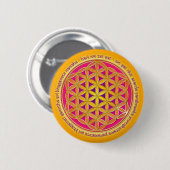 Blume des Lebens mit Moola mantra Button (Vorne & Hinten)