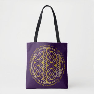 Blume des Lebens mit Moola Mantra Tasche