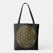 Blume des Lebens mit Moola Mantra Tasche (Rückseite)