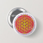 Blume des Lebens / Moola Mantra Button (Vorne & Hinten)