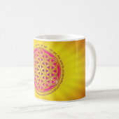 Blume des Lebens / Moola Mantra Kaffeetasse (VorderseiteRechts)