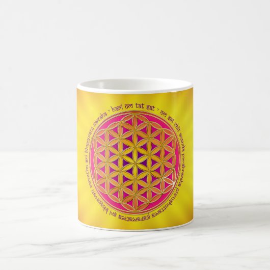 Blume des Lebens / Moola Mantra Kaffeetasse (Mittel)