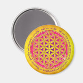 Blume des Lebens / Moola Mantra Magnet (Vorderseite/Rückseite)