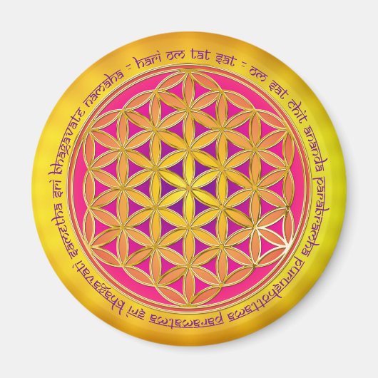 Blume des Lebens / Moola Mantra Magnet (Vorne)