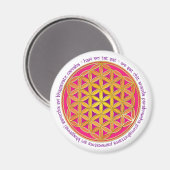 Blume des Lebens / Moola Mantra Magnet (Vorderseite/Rückseite)