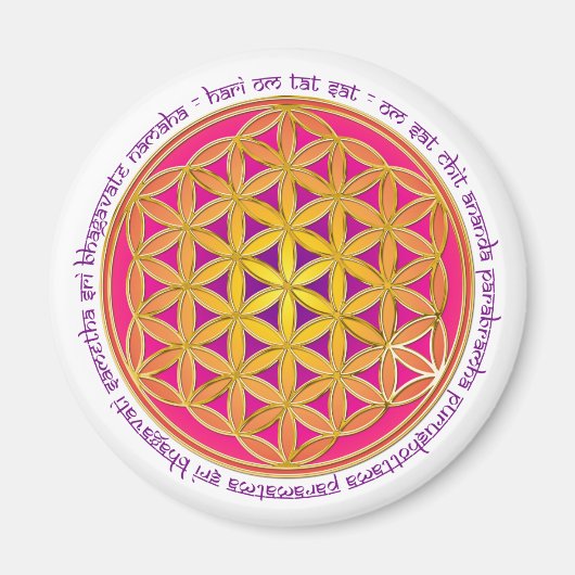 Blume des Lebens / Moola Mantra Magnet (Vorne)