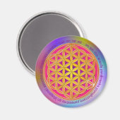 Blume des Lebens / Moola Mantra Magnet (Vorderseite/Rückseite)