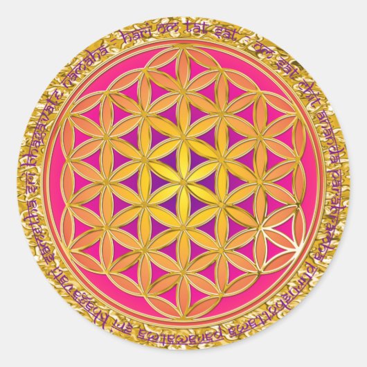 Blume des Lebens / Moola Mantra | SPRITZER Runder Aufkleber (Vorderseite)