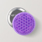 Blume des Lebens - Moola Mantra - violett Button (Vorne & Hinten)