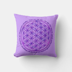 Blume des Lebens - Moola Mantra - violett Kissen
