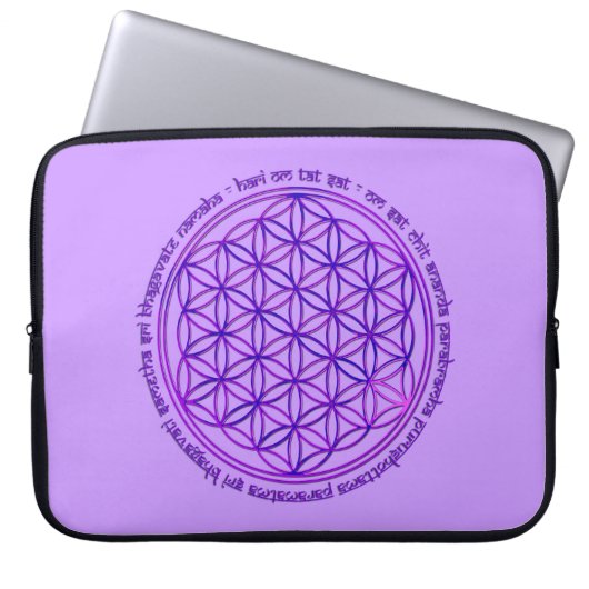 Blume des Lebens - Moola Mantra - violett Laptopschutzhülle (Vorderseite)