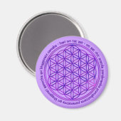 Blume des Lebens - Moola Mantra - violett Magnet (Vorderseite/Rückseite)