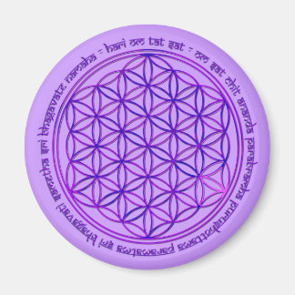 Blume des Lebens - Moola Mantra - violett Magnet
