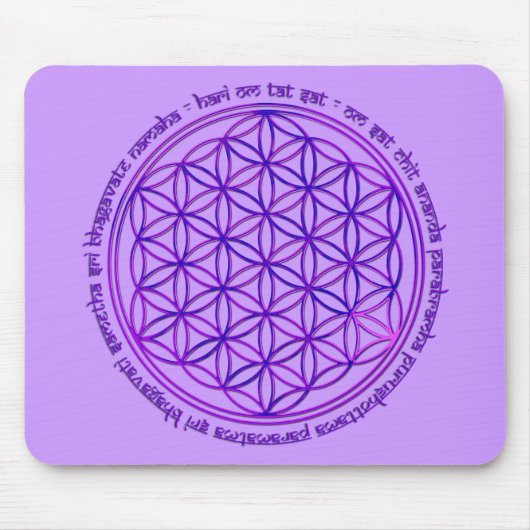 Blume des Lebens - Moola Mantra - violett Mousepad (Vorne)