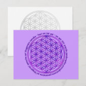 Blume des Lebens - Moola Mantra - violett Postkarte (Vorne/Hinten)