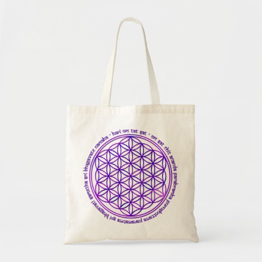 Blume des Lebens - Moola Mantra - violett Tragetasche (Vorne)