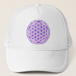 Blume des Lebens - Moola Mantra - violett Truckerkappe