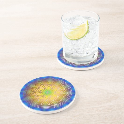 Blume des Lebens Motiv 10 Untersetzer (Seite)