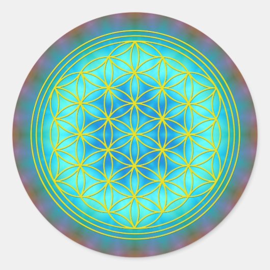Blume des Lebens Motiv 11 Runder Aufkleber (Vorderseite)