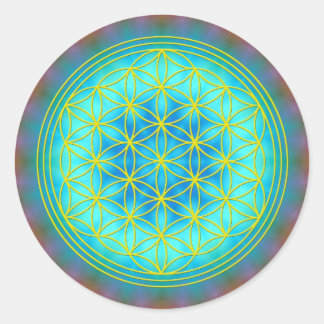 Blume des Lebens Motiv 11 Runder Aufkleber