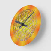 Blume des Lebens Motiv 5 Runde Wanduhr (Winkel)