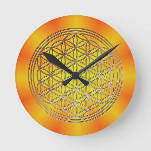 Blume des Lebens Motiv 5 Runde Wanduhr (Vorderseite)