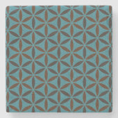 Blume des Lebens - Muster der Briefmarke - BG 2 Steinuntersetzer (Vorderseite)