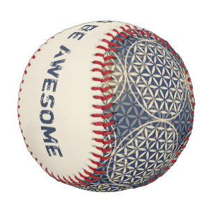 Blume des Lebens - Muster der Briefmarke - blauer Baseball
