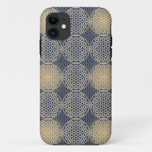 Blume des Lebens - Muster der Briefmarke - blauer Case-Mate iPhone Hülle