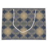 Blume des Lebens - Muster der Briefmarke - blauer  Große Geschenktüte (Vorderseite)