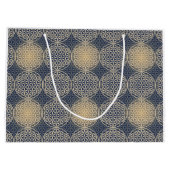 Blume des Lebens - Muster der Briefmarke - blauer  Große Geschenktüte (Rückseite)