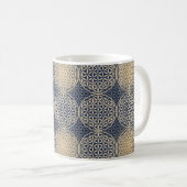 Blume des Lebens - Muster der Briefmarke - blauer Kaffeetasse (VorderseiteRechts)