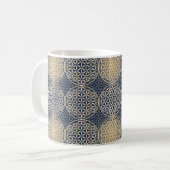 Blume des Lebens - Muster der Briefmarke - blauer Kaffeetasse (Vorderseite Links)