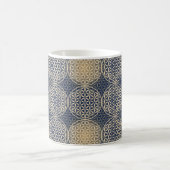 Blume des Lebens - Muster der Briefmarke - blauer Kaffeetasse (Mittel)