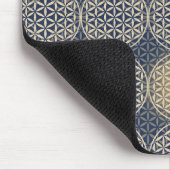 Blume des Lebens - Muster der Briefmarke - blauer  Mousepad (Ecke)