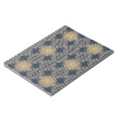 Blume des Lebens - Muster der Briefmarke - blauer  Notizblock (Linke Seite)