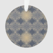 Blume des Lebens - Muster der Briefmarke - blauer  Ornament (Vorderseite)