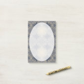 Blume des Lebens - Muster der Briefmarke - blauer  Post-it Klebezettel (Auf Schreibtisch)