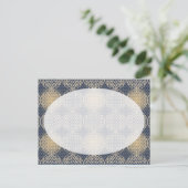 Blume des Lebens - Muster der Briefmarke - blauer Postkarte (Stehend Vorderseite)