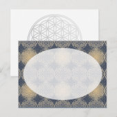 Blume des Lebens - Muster der Briefmarke - blauer Postkarte (Vorne/Hinten)