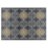 Blume des Lebens - Muster der Briefmarke - blauer Schneidebrett (Vorderseite)