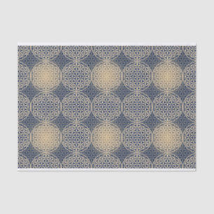 Blume des Lebens - Muster der Briefmarke - blauer Seidenpapier