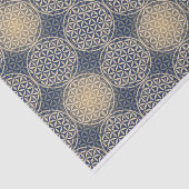 Blume des Lebens - Muster der Briefmarke - blauer  Seidenpapier (Ausschnitt)